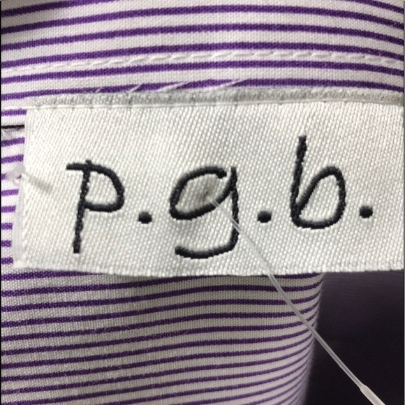 Vintage p.g.b Striped Cotton Button Down Shirt violet,red size 2X - Picture 9 of 16